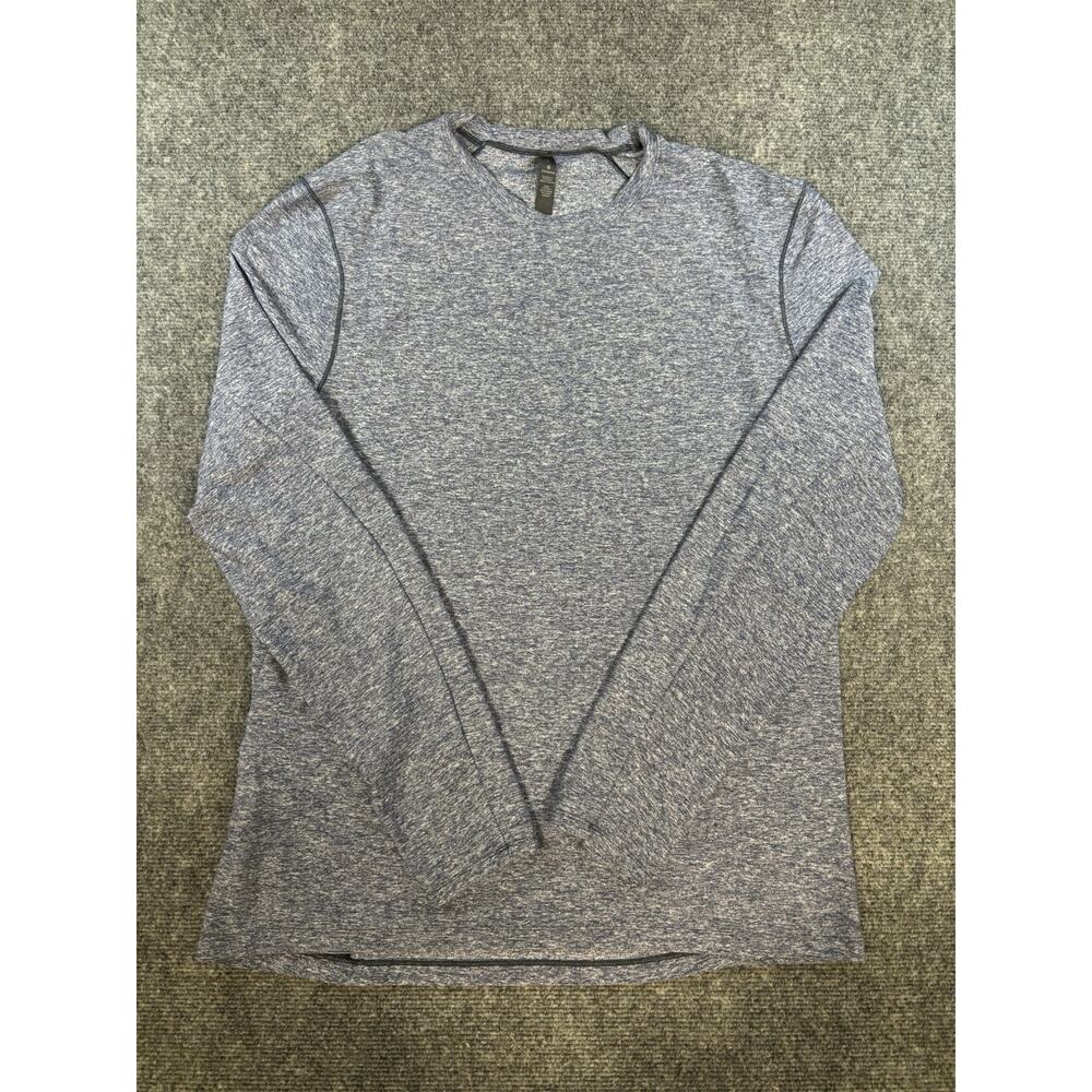 Lululemon Shirt Men Large Gray Long Sleeve Performance Gym Workout T-Shirt Adult